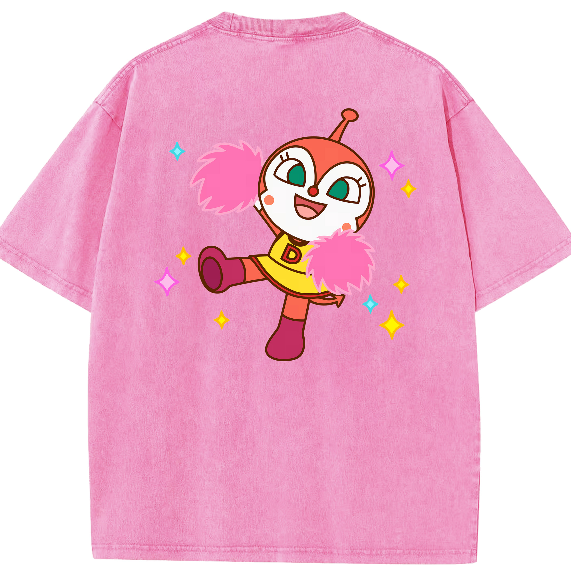 （画像用） アンパンマン Anpanman 綿100% ヴィンテージ風 半袖Tシャツ（背面プリント）